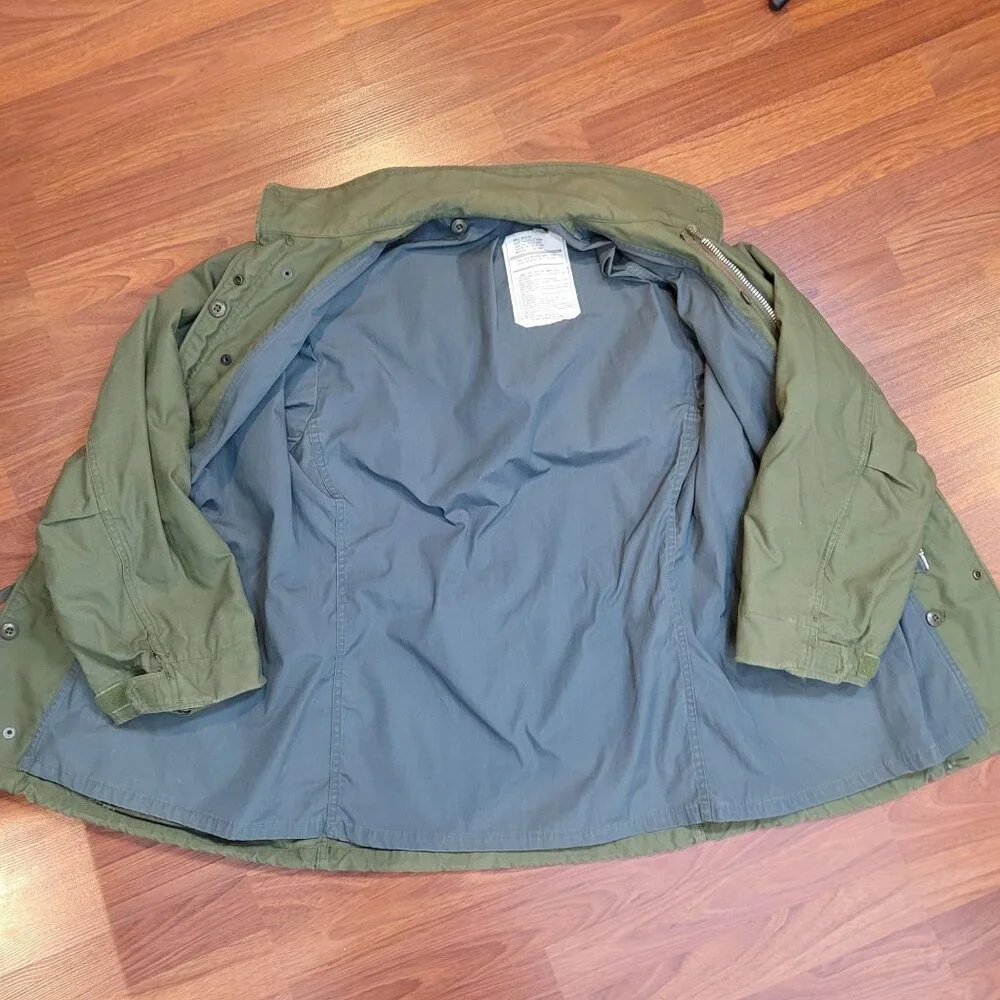 Vintage Alpha Industries M65 Mens Field Jacket Olive Green Cold Weather Coat - Picture 12 of 14
